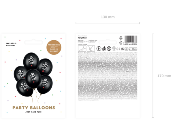 Latexballons - SET: Piraten - je ø 30cm (6 Stück)